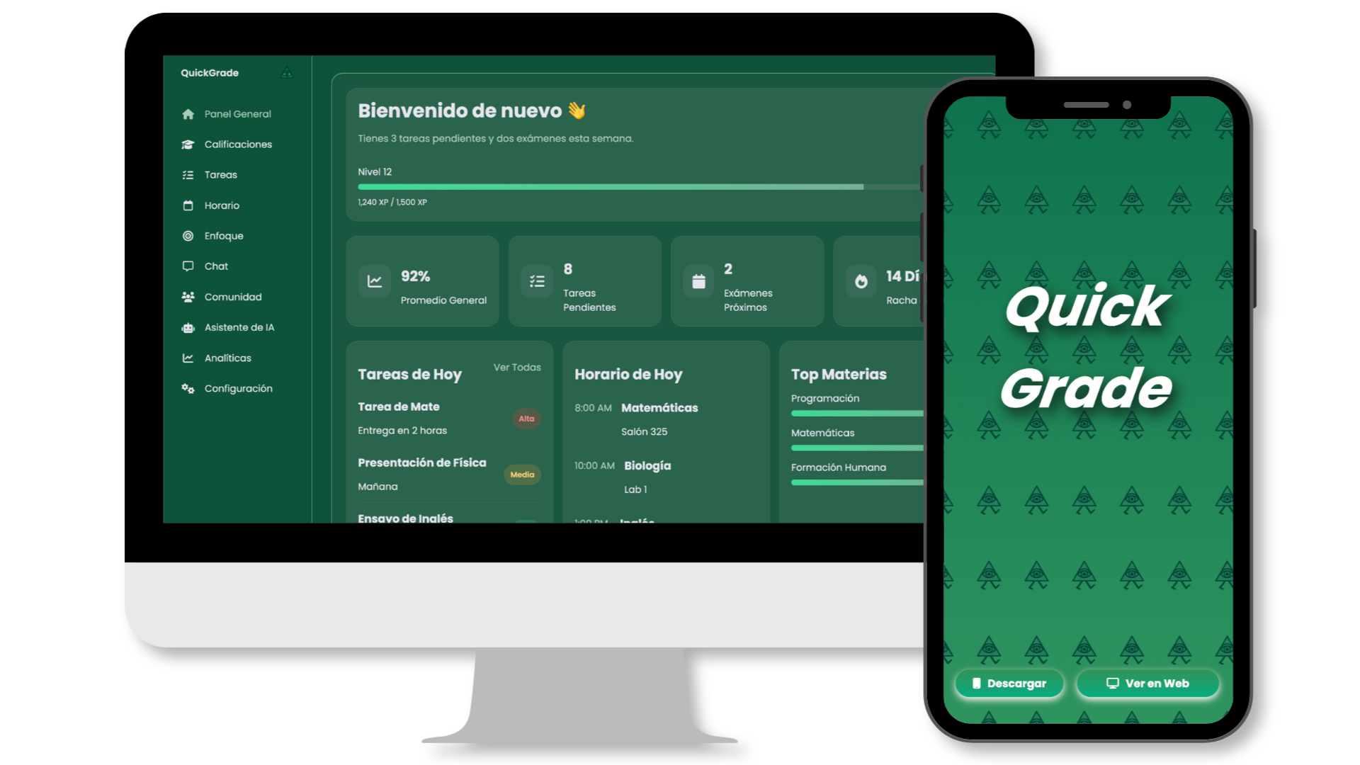 QuickGrade dashboard